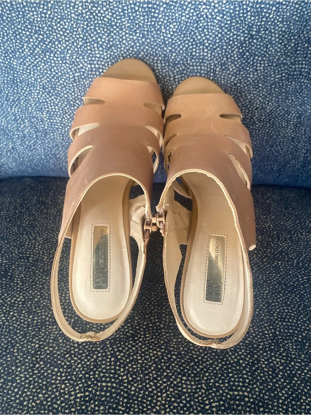 INC International Concepts Honey Tan Cutout Open-Toe Heel